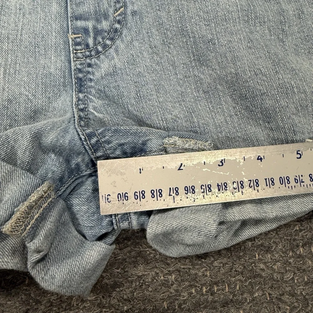 Gap Denim Bib Shortalls Women Medium Blue 100% Cotton Garden Cuffed Cut Off FLAW